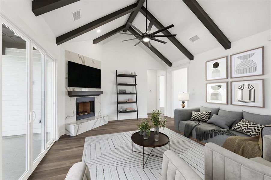 Virtually Staged Living Room