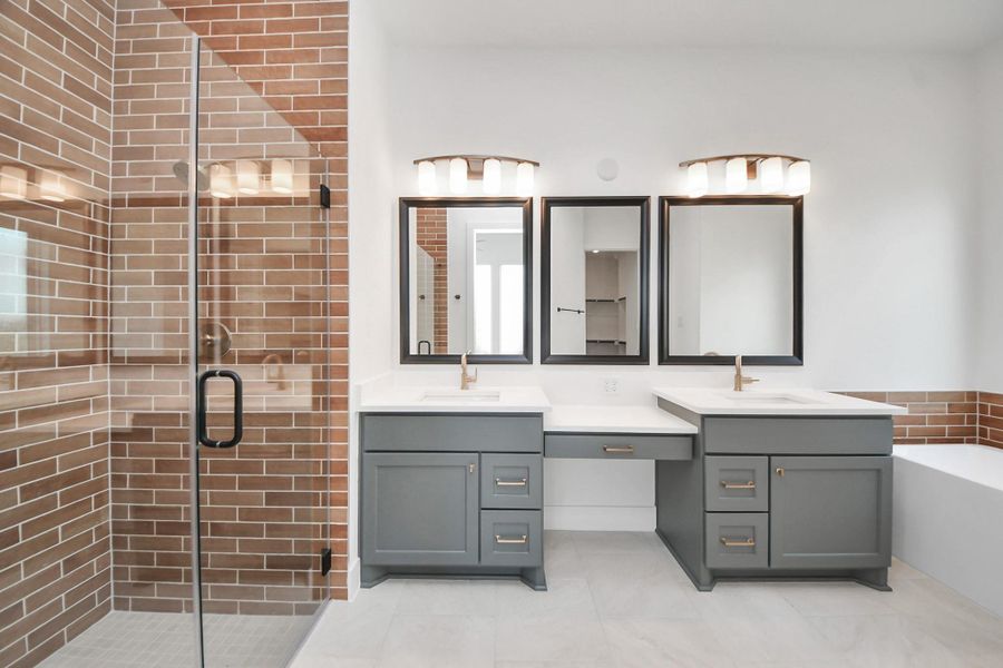 Furnished interior view inside a new home in Meridiana Courtyard Collection, Manvel (Image 14).