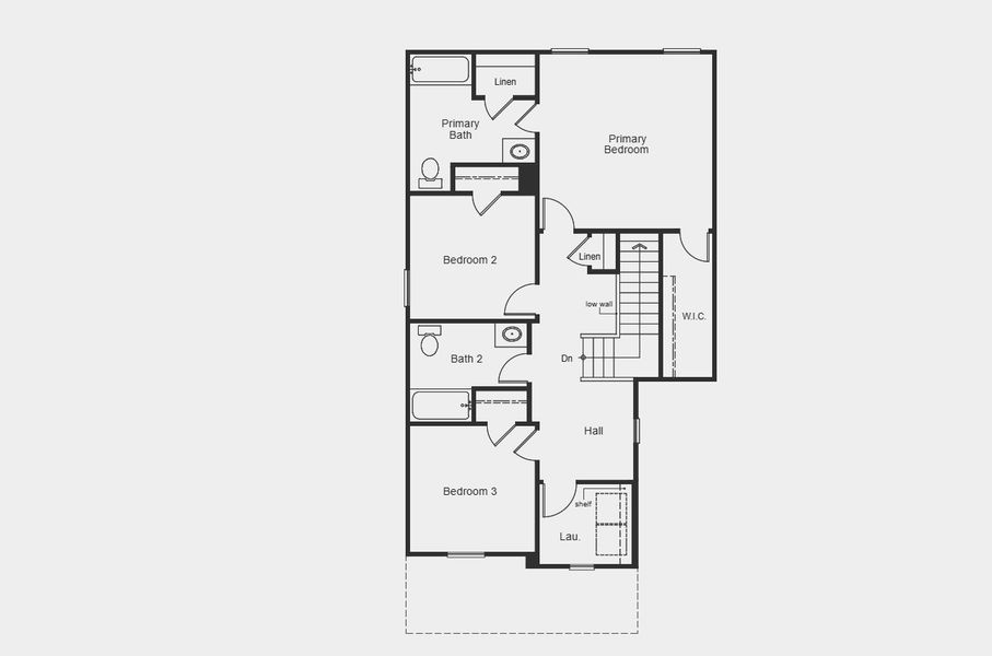 2D floor plan layout for the 1529 by KB Home in The Granary - Villa Collection, San Antonio, TX (Image 5).
