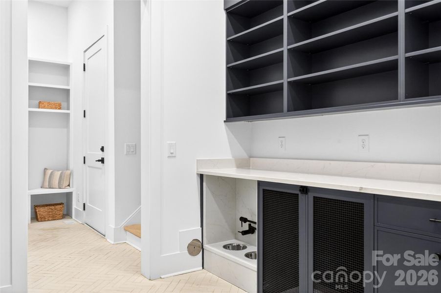 Dog Station located inside of hte laundry room