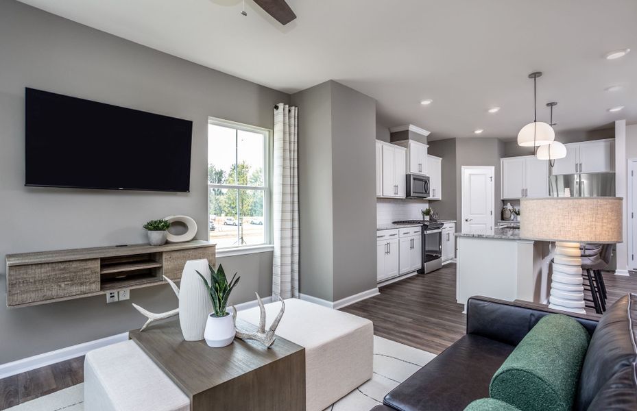 Furnished interior view inside a new home in Exchange at 401, Raleigh (Image 12).