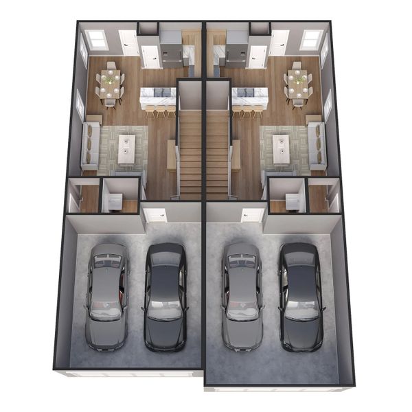 2D floor plan layout for the Duplex 5736 by TwoTen Communities in Emma Park, Buda, TX (Image 6).