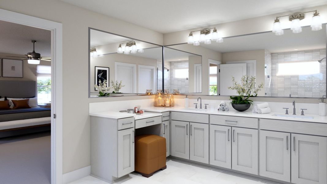 Representative furnished interior of a home built from the Palm by Risewell Homes in Cypress Bluff, Groveland (Image 14).