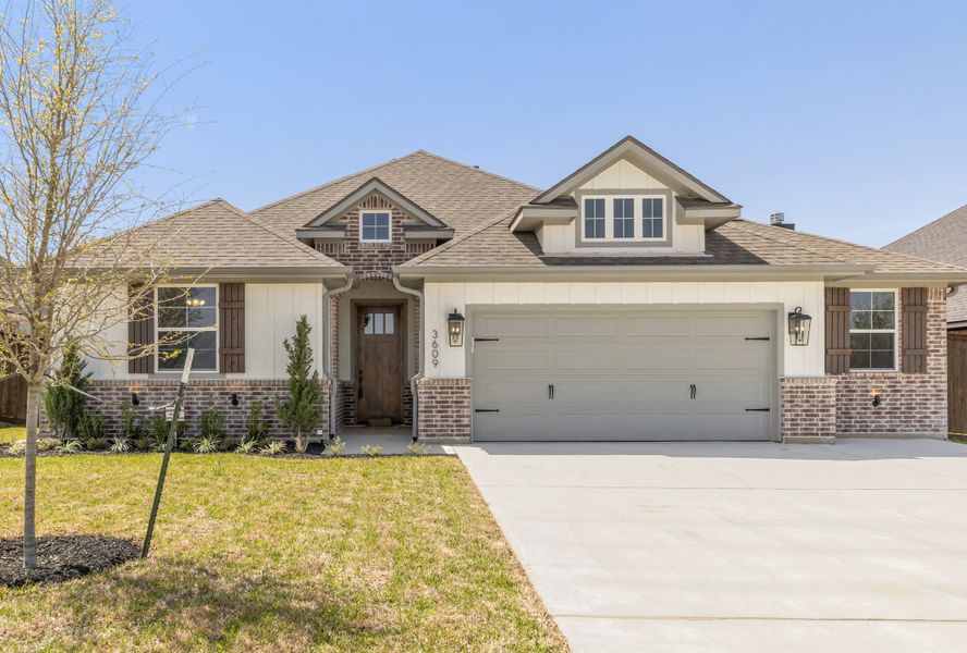 Representative exterior photo of a completed home built from the The Maggie by Reece Homes in Harvest Meadows, Bryan, TX (Image 28).