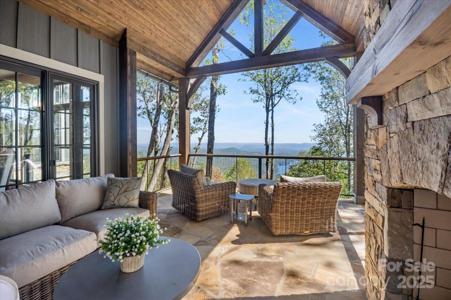 Exterior details and patio area of a home in , Lake Toxaway (Image 1). Exterior details and patio area of a home in , Lake Toxaway (Image 1).