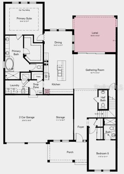 Structural options added Include:Gourmet kitchen, extended covered lanai, shower at secondary bath, tray ceiling at primary suite and game room, and 8' interior doors. Structural options added Include:Gourmet kitchen, extended covered lanai, shower at secondary bath, tray ceiling at primary suite and game room, and 8' interior doors.