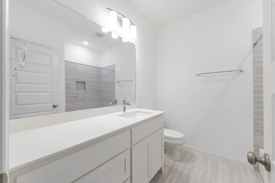 Furnished interior view inside a new home in Wolf Ranch West Bend - 60', Georgetown (Image 7).