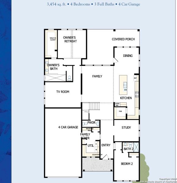 2D floor plan layout of this home in Briggs Ranch – Signature Legacy Series, San Antonio, TX (Image 3).