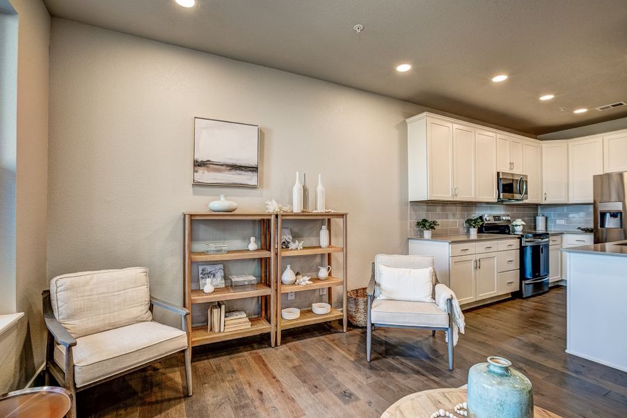 Representative furnished interior of a home built from the The Cascade by Landmark Homes in The Lakes at Centerra, Loveland (Image 8). Representative furnished interior of a home built from the The Cascade by Landmark Homes in The Lakes at Centerra, Loveland (Image 8).