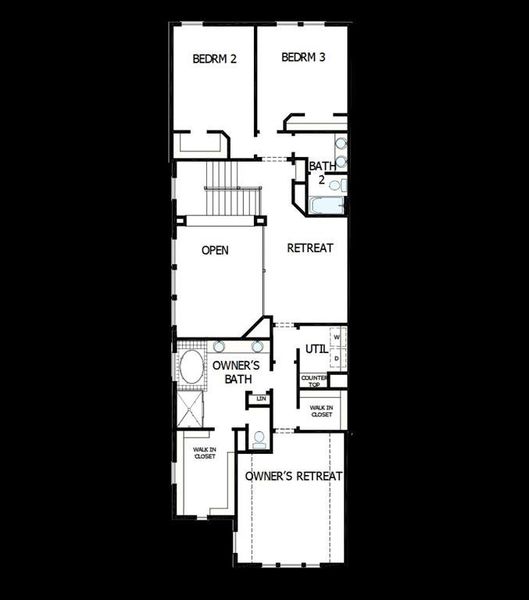 2D floor plan layout of this home in The Retreat at Harvest, Argyle, TX (Image 2).