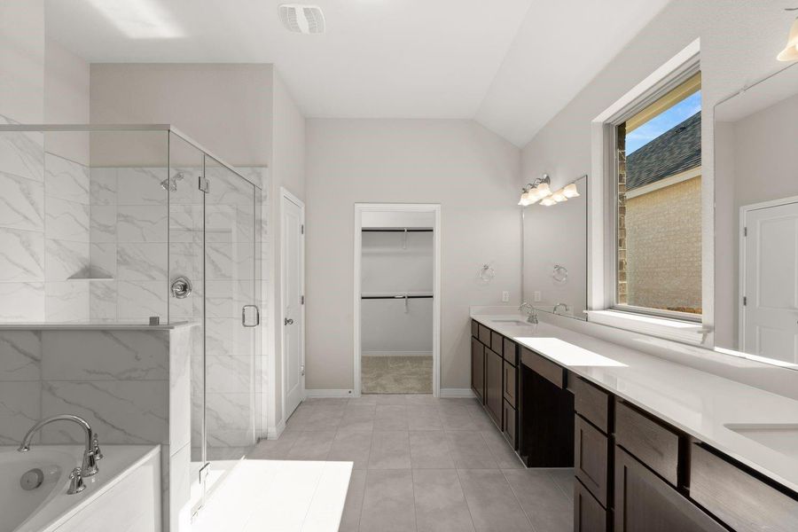 Primary Bath with Large Vanity and Walk-in Shower