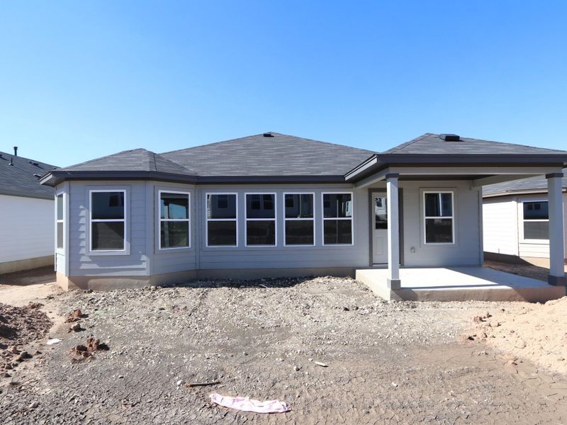 Exterior details and patio area of a home in Marble Creek Crossing, Austin (Image 9).