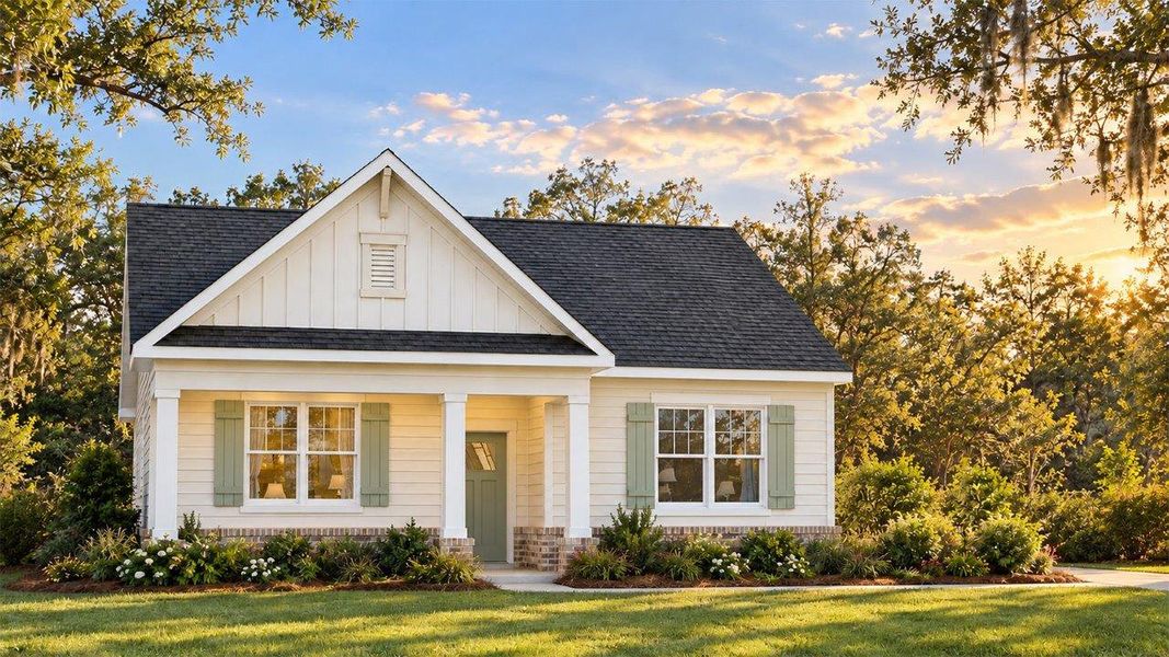 Representative exterior photo of a completed home built from the Cali by D.R. Horton in Fairhaven, Statesboro, GA (Image 2). Representative exterior photo of a completed home built from the Cali by D.R. Horton in Fairhaven, Statesboro, GA (Image 2).