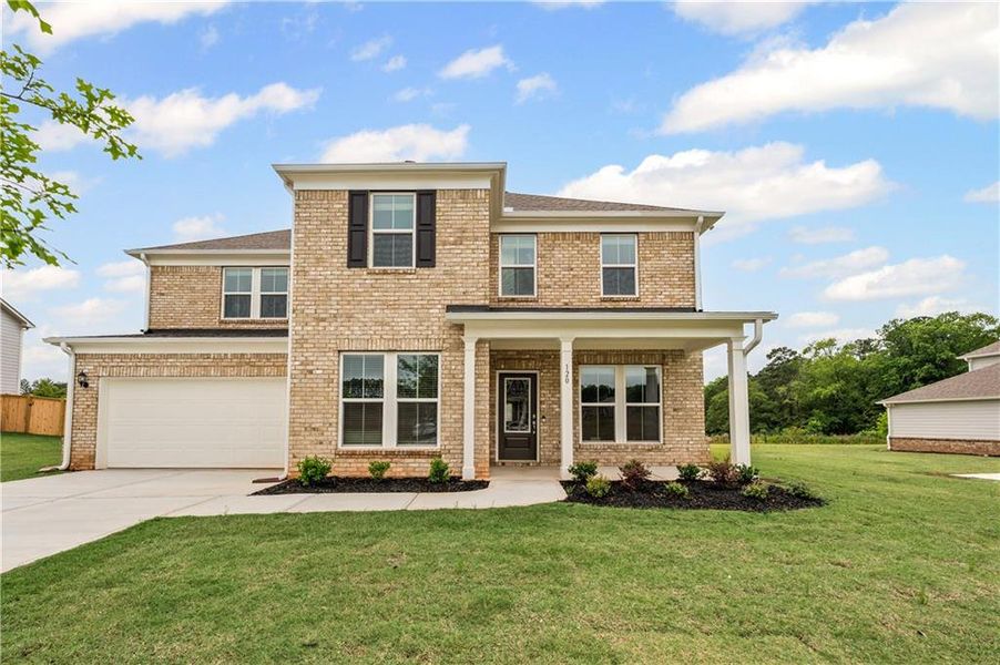 Front exterior of a new home in Anderson Point Estates, McDonough, GA, highlighting curb appeal (Image 17).