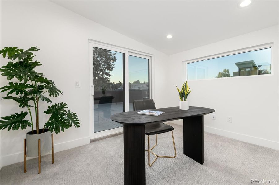 3rd Floor Bedroom/Office or Party Room Opens to a West Facing Deck