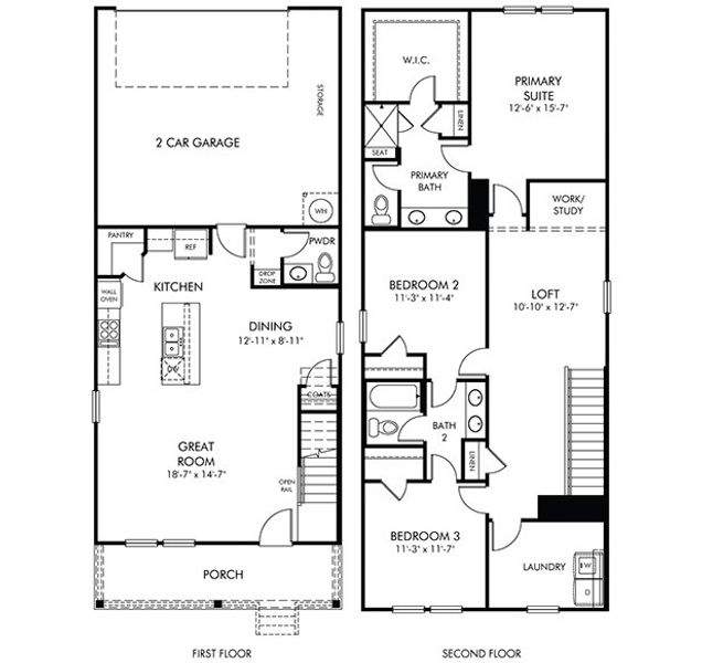 2D floor plan layout of this home in Avalon, Gastonia, NC (Image 3).
