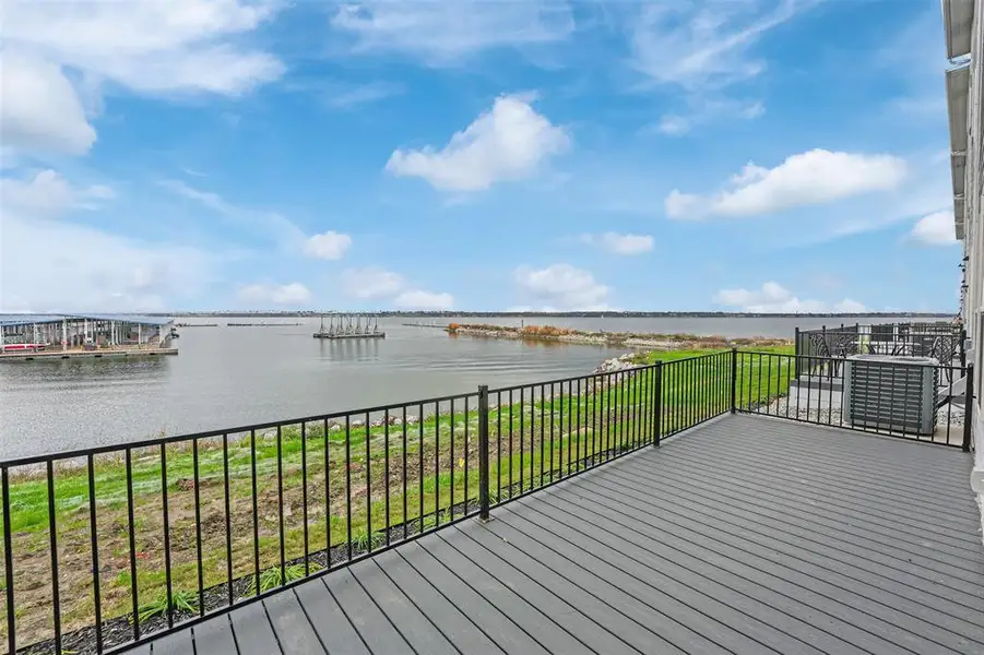 Deck featuring a water view