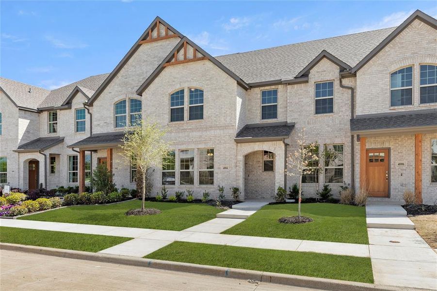 Front exterior of a new home in Sanger Circle, Sanger, TX, highlighting curb appeal (Image 18). Front exterior of a new home in Sanger Circle, Sanger, TX, highlighting curb appeal (Image 18).