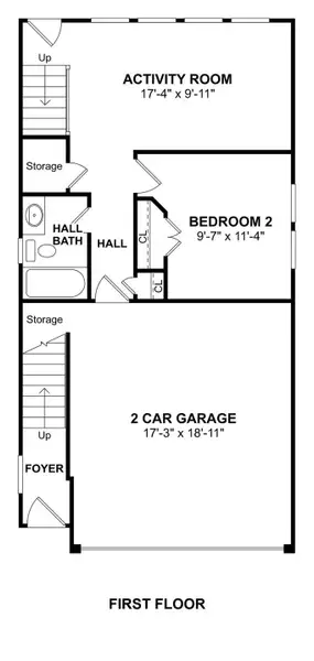 The Jefferson II floor plan by K. Hovnanian Homes. 1st Floor shown. *Prices, plans, dimensions, features, specifications, materials, and availability of homes or communities are subject to change without notice or obligation.
