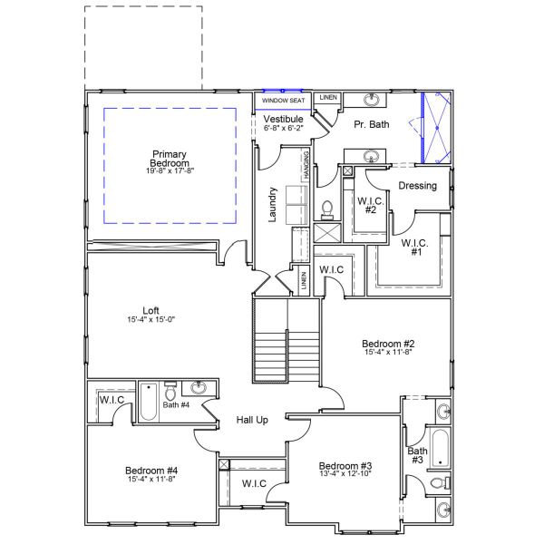 2D floor plan layout of this home in Gates at Windermere, Blythewood, SC (Image 4).