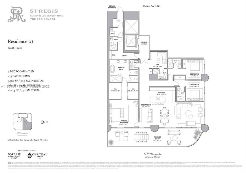 2D floor plan layout of this home in , Sunny Isles Beach, FL (Image 1).