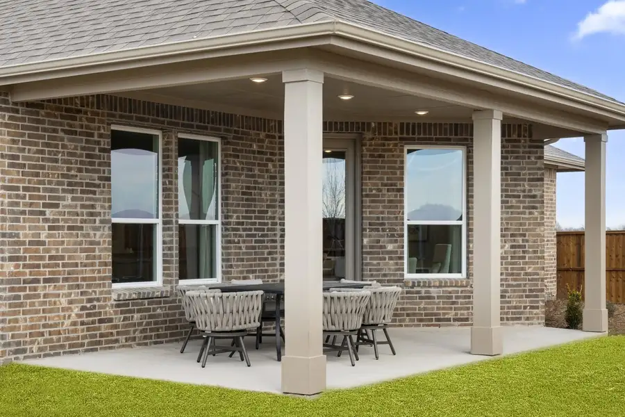 Exterior details and patio area of a home in The Preserve Estates, Justin (Image 2). Exterior details and patio area of a home in The Preserve Estates, Justin (Image 2).