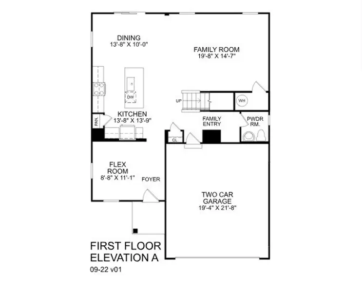 2D floor plan layout for the Ballenger by Ryan Homes in Cainhoy Preserve, Huger, SC (Image 2).