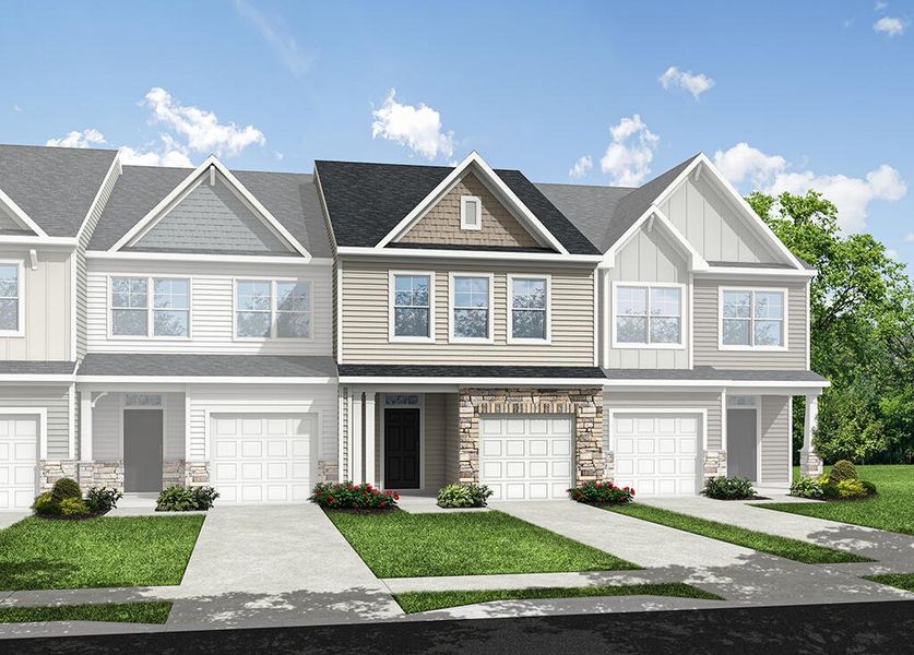 Front exterior of a new home in The Landings at Montague, Goose Creek, SC, highlighting curb appeal (Image 1).