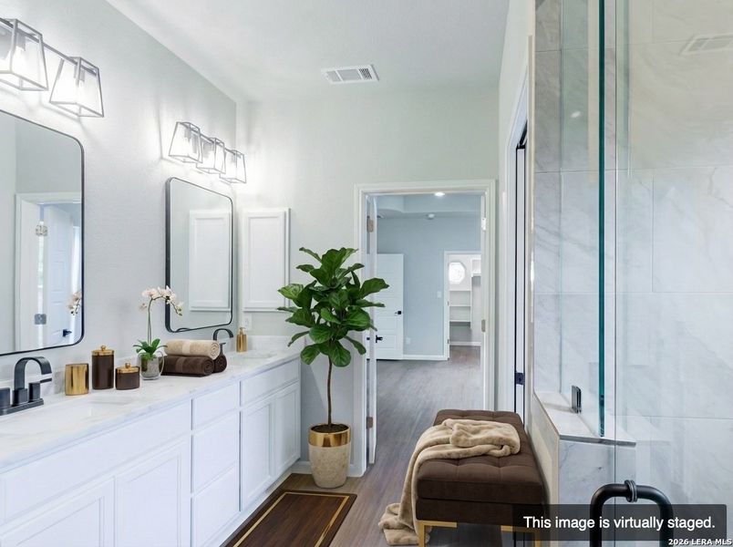 Furnished interior view inside a new home in , Fischer (Image 6).