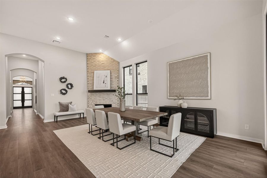 Expansive dining room.