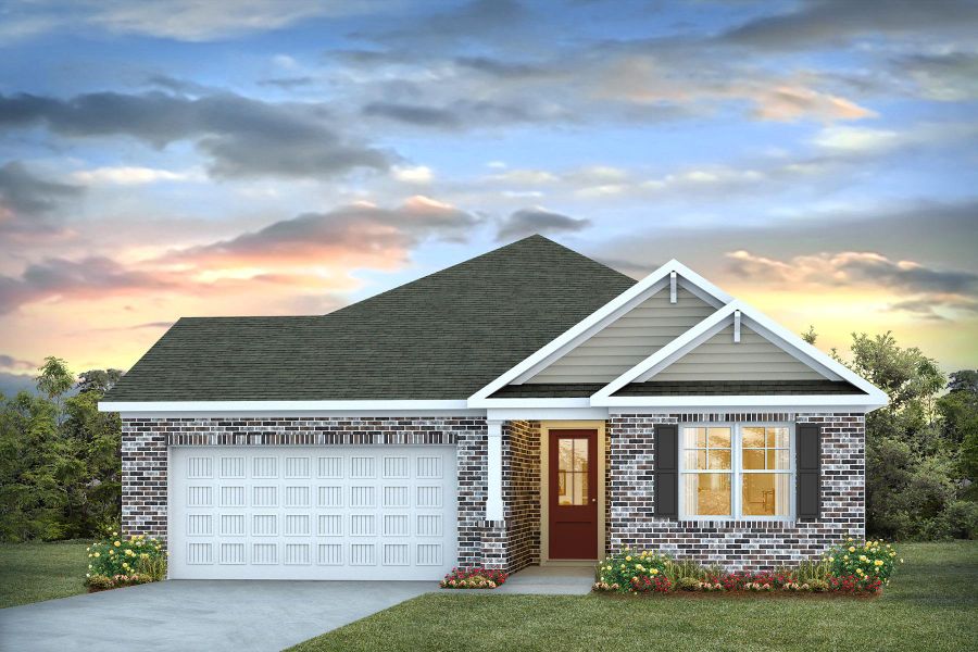 Representative exterior photo of a completed home built from the LITCHFIELD by D.R. Horton in Waterbridge, Myrtle Beach, SC (Image 20).