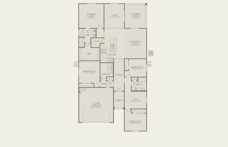 2D floor plan layout of this home in Copper Falls, Buckeye, AZ (Image 3).