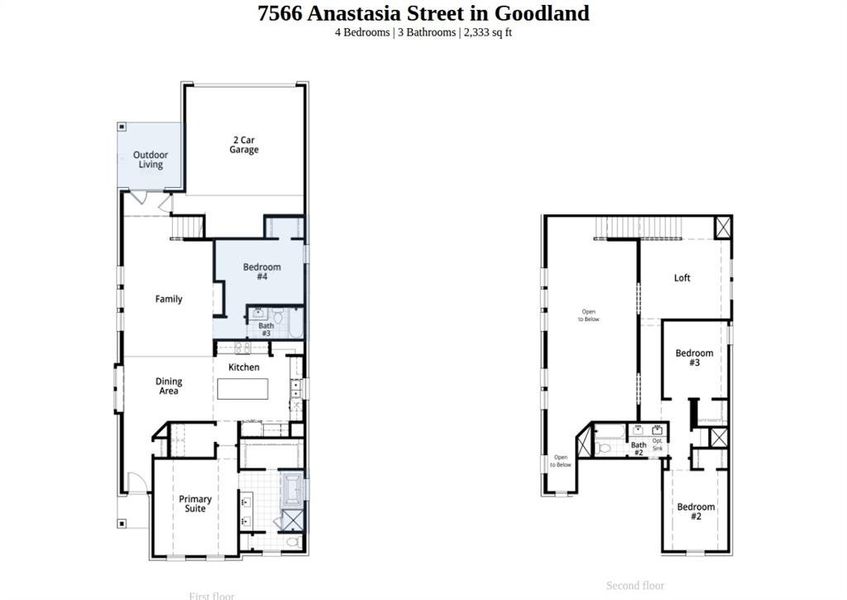 2D floor plan layout of this home in Goodland, Midlothian, TX (Image 4).