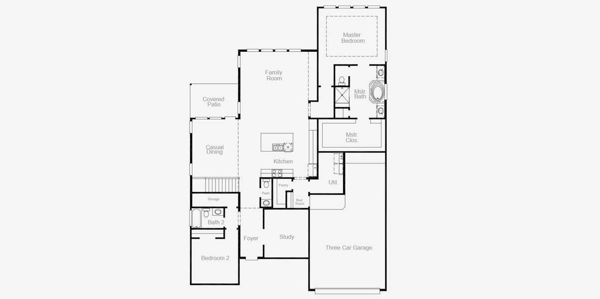 2D floor plan layout for the Shepherd by Coventry Homes in Cambridge Crossing 60', Celina, TX (Image 3).