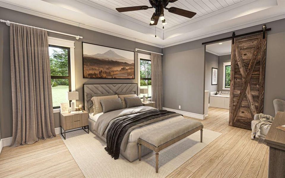 Furnished interior view inside a new home in Oak Water Ranch, Granbury (Image 18).