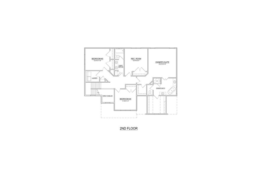 2D floor plan layout of this home in Cheshire Landing, Grimesland, NC (Image 4).