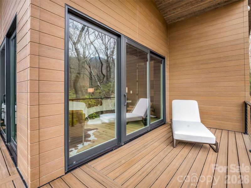Exterior details and patio area of a home in , Lake Lure (Image 3).