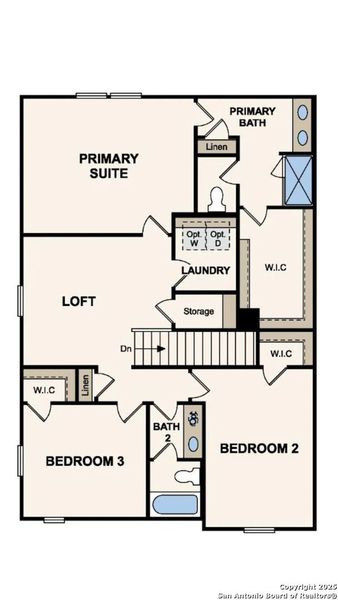 2D floor plan layout of this home in Millican Grove, San Antonio, TX (Image 3).