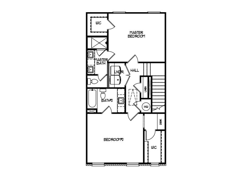 2D floor plan layout for the The Sanford by My Home Communities in Champion’s Walk, Athens, GA (Image 5).
