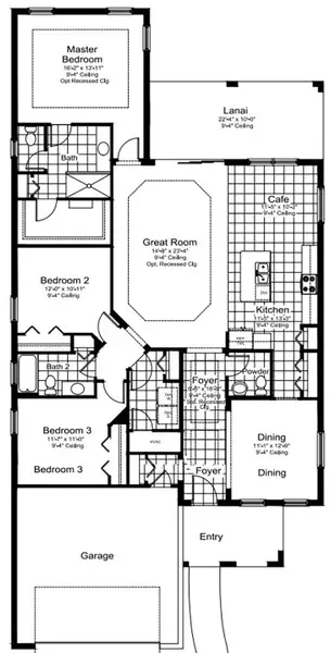 2D floor plan layout for the White Star by Neal Communities in Verandah, Fort Myers, FL (Image 3).