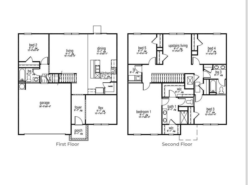 2D floor plan layout of this home in Rivers Reach, Yemassee, SC (Image 2).