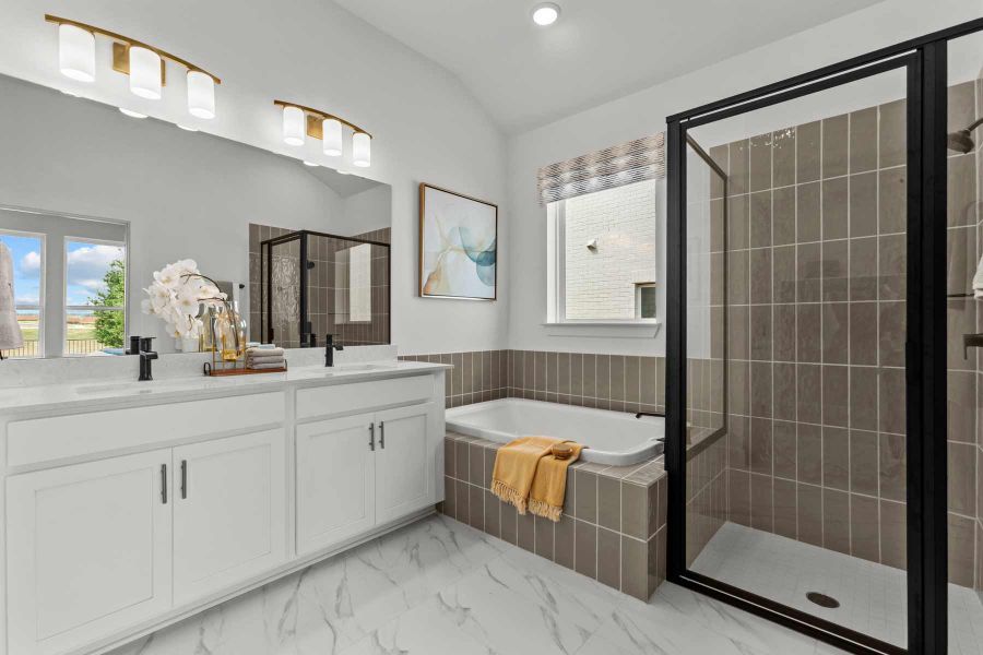 Representative furnished interior of a home built from the The Kline by David Weekley Homes in The Colony 50', Bastrop (Image 4).