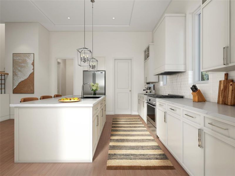 Heart of the Home - This efficient and elegant, purposefully designed kitchen. It offers a range of spaces for both, everyday casual dining and masterful, entertaining. The open plan connects the kitchen and dining.