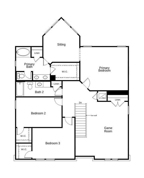 This floor plan features 3 bedrooms, 2 full baths, 1 half bath, and over 2,700 square feet of living space.