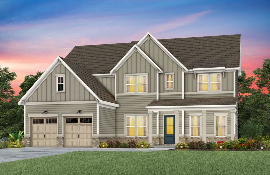 Representative exterior photo of a completed home built from the Worthington by Pulte Homes in The Retreat at Carolina Ridge, Harrisburg, NC (Image 22).