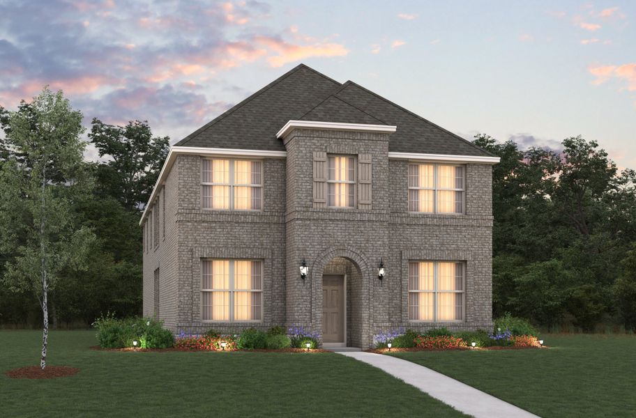 Representative exterior photo of a completed home built from the Whitney by Beazer Homes in Wildflower Ranch, Northlake, TX (Image 8). Representative exterior photo of a completed home built from the Whitney by Beazer Homes in Wildflower Ranch, Northlake, TX (Image 8).