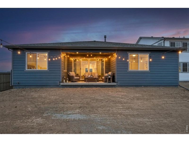 Exterior details and patio area of a home in Farmstead, Berthoud (Image 22).