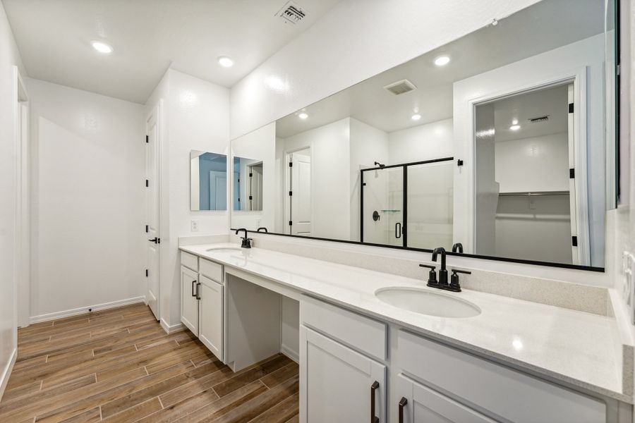 Primary bathroom. Finishes vary my community Primary bathroom. Finishes vary my community