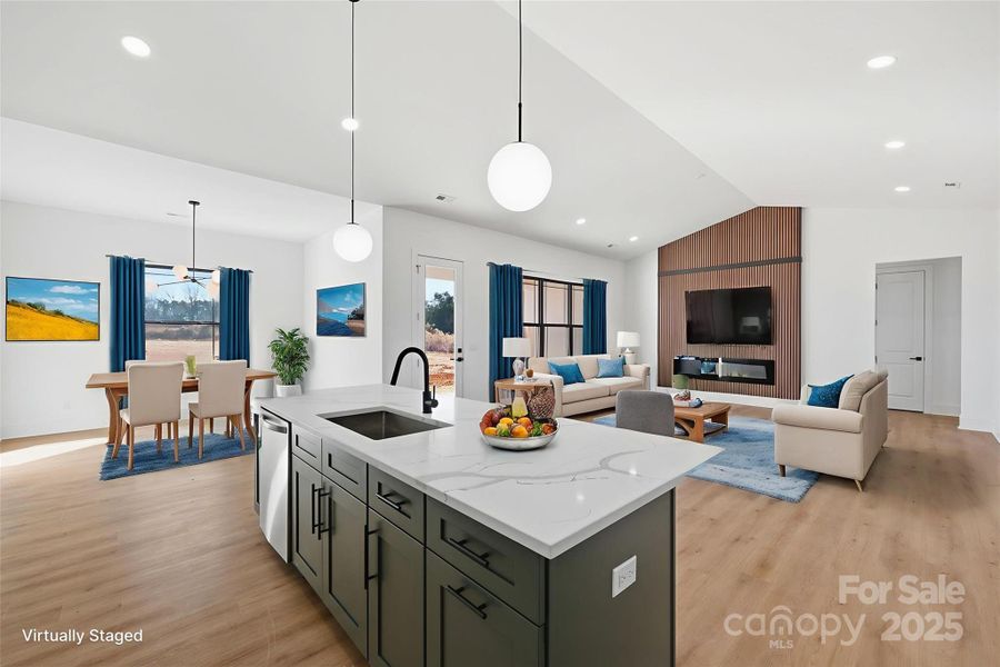 Kitchen/Living Room Staged Kitchen/Living Room Staged