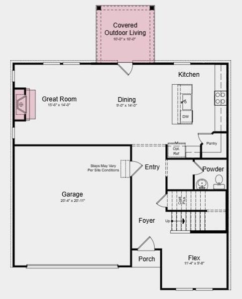 2D floor plan layout of this home in Windance Lake, Loganville, GA (Image 3).